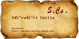 Sárvári Csilla névjegykártya