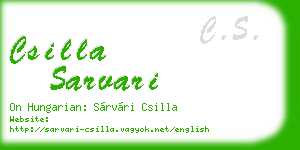 csilla sarvari business card